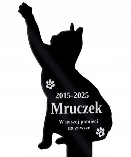 Pamätná tabuľka na hrob mačky s možnosťou personalizácie